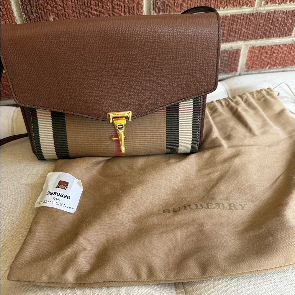 Burberry Macken Tan Leather crossbody
